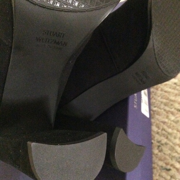🆕 STUART WEITZMAN black suede hiline OTK boots - Picture 6 of 8